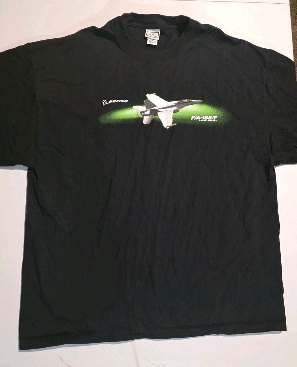 Boeing F/A-18 Super Hornet T Shirt USA Made XL Fighter Jet Black
